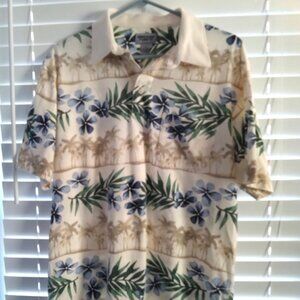 Windham Pointe Mens Polo Shirt - Size Medium with Collar Tropical, Palms